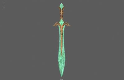 翡翠剑 玉剑 绿剑塌陷模型