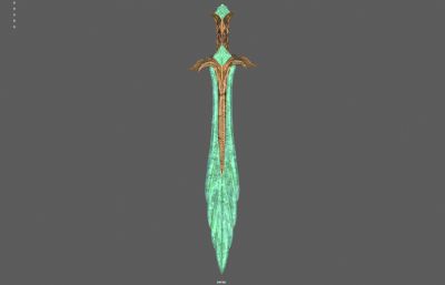 翡翠剑 玉剑 绿剑塌陷模型