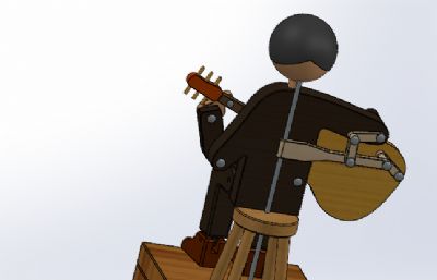 吉他玩家木制玩具