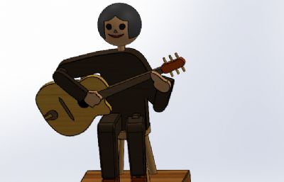 吉他玩家木制玩具