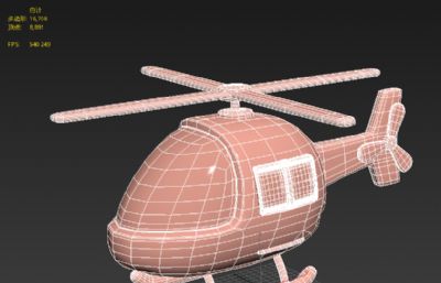 Q版直升机 直升飞机玩具OBJ模型