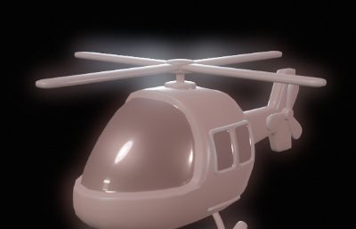 Q版直升机 直升飞机玩具OBJ模型