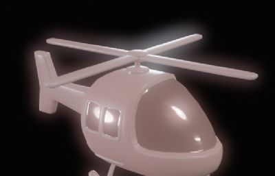 Q版直升机 直升飞机玩具OBJ模型