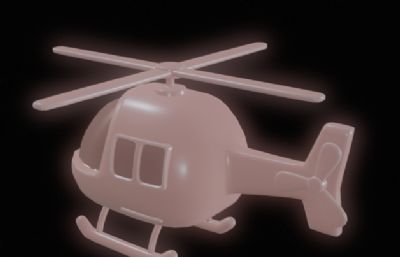 Q版直升机 直升飞机玩具OBJ模型