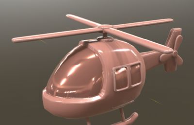Q版直升机 直升飞机玩具OBJ模型