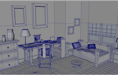 maya卧室动画室内场景