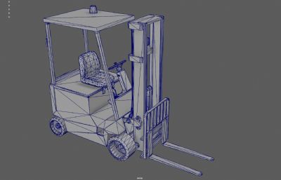 仓库叉车 搬运车 工程车塌陷模型