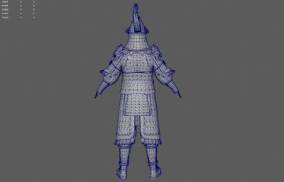 古代盔甲 重甲盔甲 士兵甲胄塌陷模型