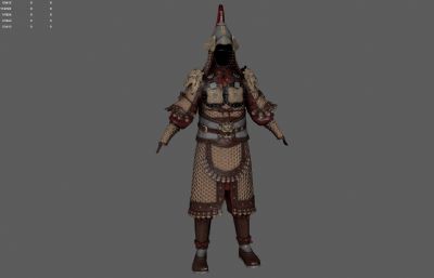 古代盔甲 重甲盔甲 士兵甲胄塌陷模型