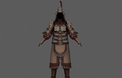 古代盔甲 重甲盔甲 士兵甲胄塌陷模型