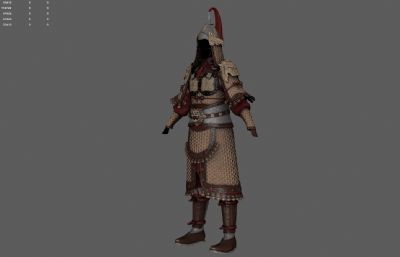 古代盔甲 重甲盔甲 士兵甲胄塌陷模型