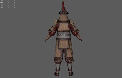 古代盔甲 重甲盔甲 士兵甲胄塌陷模型