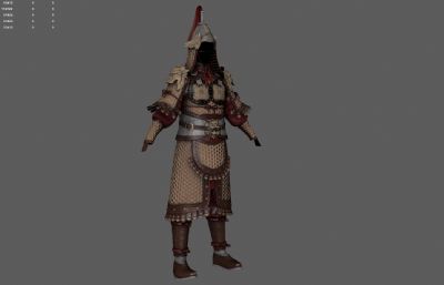 古代盔甲 重甲盔甲 士兵甲胄塌陷模型