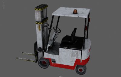 仓库叉车 搬运车 工程车塌陷模型