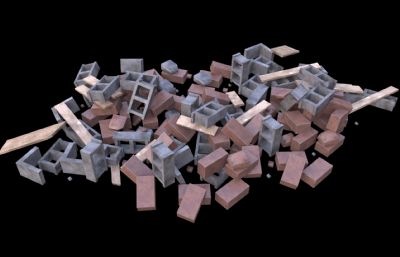 石头堆 砖瓦堆 工地废墟砖块