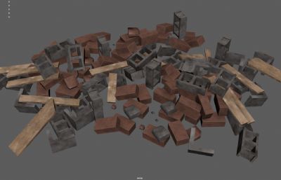 石头堆 砖瓦堆 工地废墟砖块