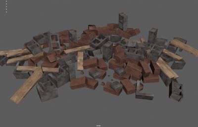 石头堆 砖瓦堆 工地废墟砖块