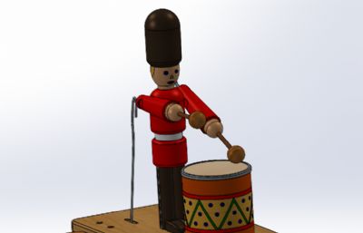 鼓手木制玩具