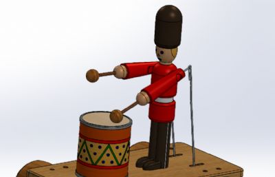 鼓手木制玩具
