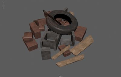 工地废墟 砖块垃圾堆 破木板