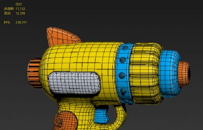 卡通玩具枪 水枪中模 OBJ文件