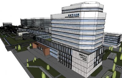 太湖新城医院总平sketchup模型