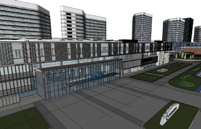 太湖新城医院总平sketchup模型