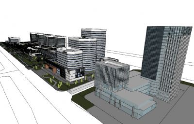 太湖新城医院总平sketchup模型