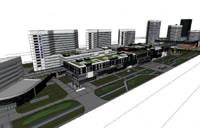 太湖新城医院总平sketchup模型