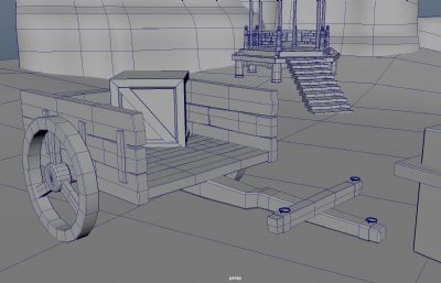 室外木屋 亭子 中式建筑场景maya模型