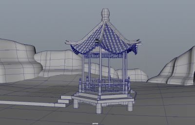 凉亭 六角亭 亭子maya建筑