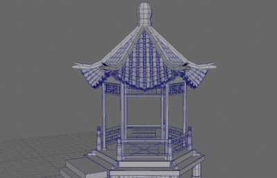凉亭 六角亭 亭子maya建筑