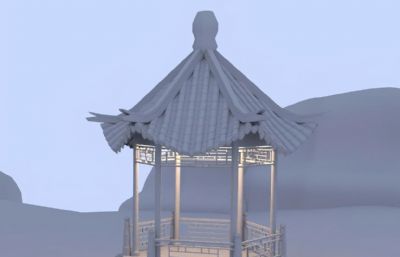 凉亭 六角亭 亭子maya建筑