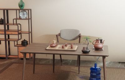 茶室茶艺桌子 木质家具 博古架