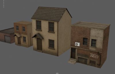 西方土房子 老房子 老街区住宅房屋合集