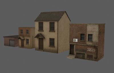 西方土房子 老房子 老街区住宅房屋合集