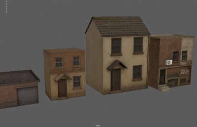 西方土房子 老房子 老街区住宅房屋合集