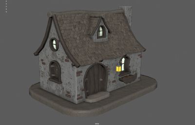 卡通砖房 魔法老房子