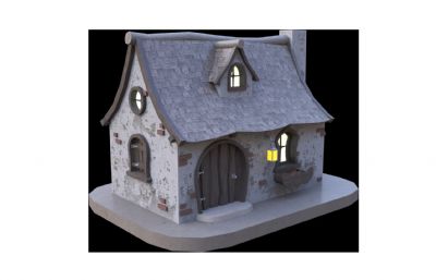 卡通砖房 魔法老房子