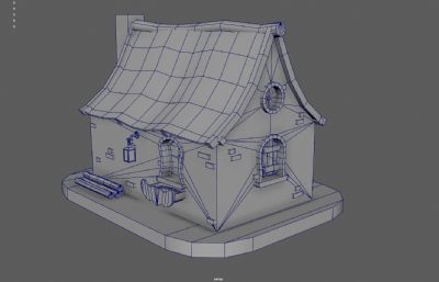 卡通砖房 魔法老房子