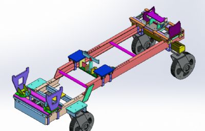 装配线上与拖拉机对接的台车
