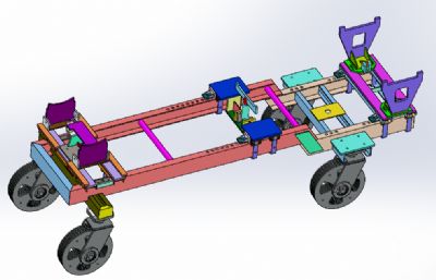 装配线上与拖拉机对接的台车