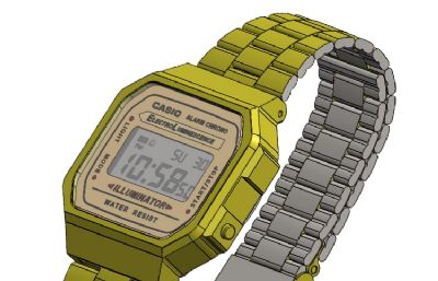 卡西欧镀金A168复古手表