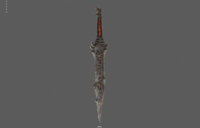 魔剑 魔幻武器 奇幻宝剑塌陷模型