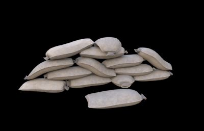 防御防洪沙袋 布袋堡垒 粮袋货物3