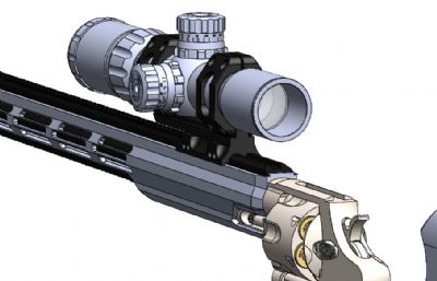 史密斯和韦森629左轮手枪改装狙击Smith & Wesson转轮SolidWorks装配