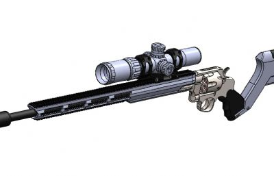 史密斯和韦森629左轮手枪改装狙击Smith & Wesson转轮SolidWorks装配