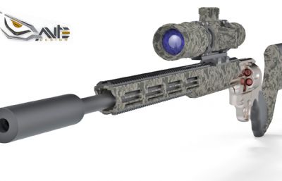 史密斯和韦森629左轮手枪改装狙击Smith & Wesson转轮SolidWorks装配