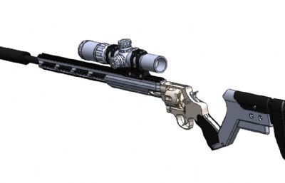 史密斯和韦森629左轮手枪改装狙击Smith & Wesson转轮SolidWorks装配