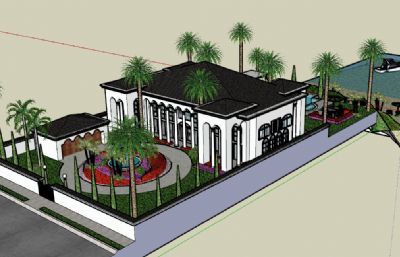 海滩前的豪华豪宅